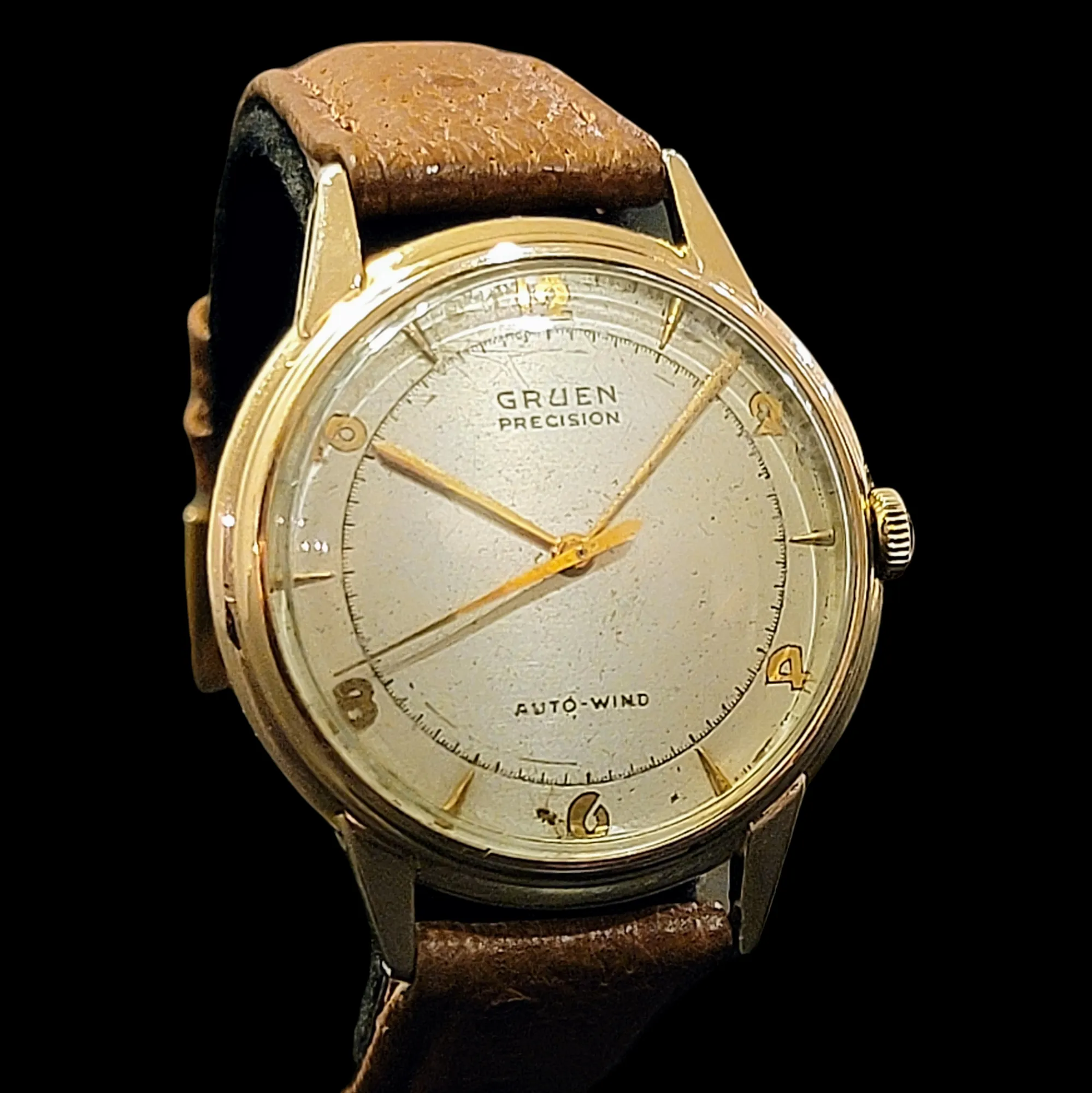 GRUEN Precision Auto-Wind Watch 17 Jewels Bumper Automatic Wristwatch