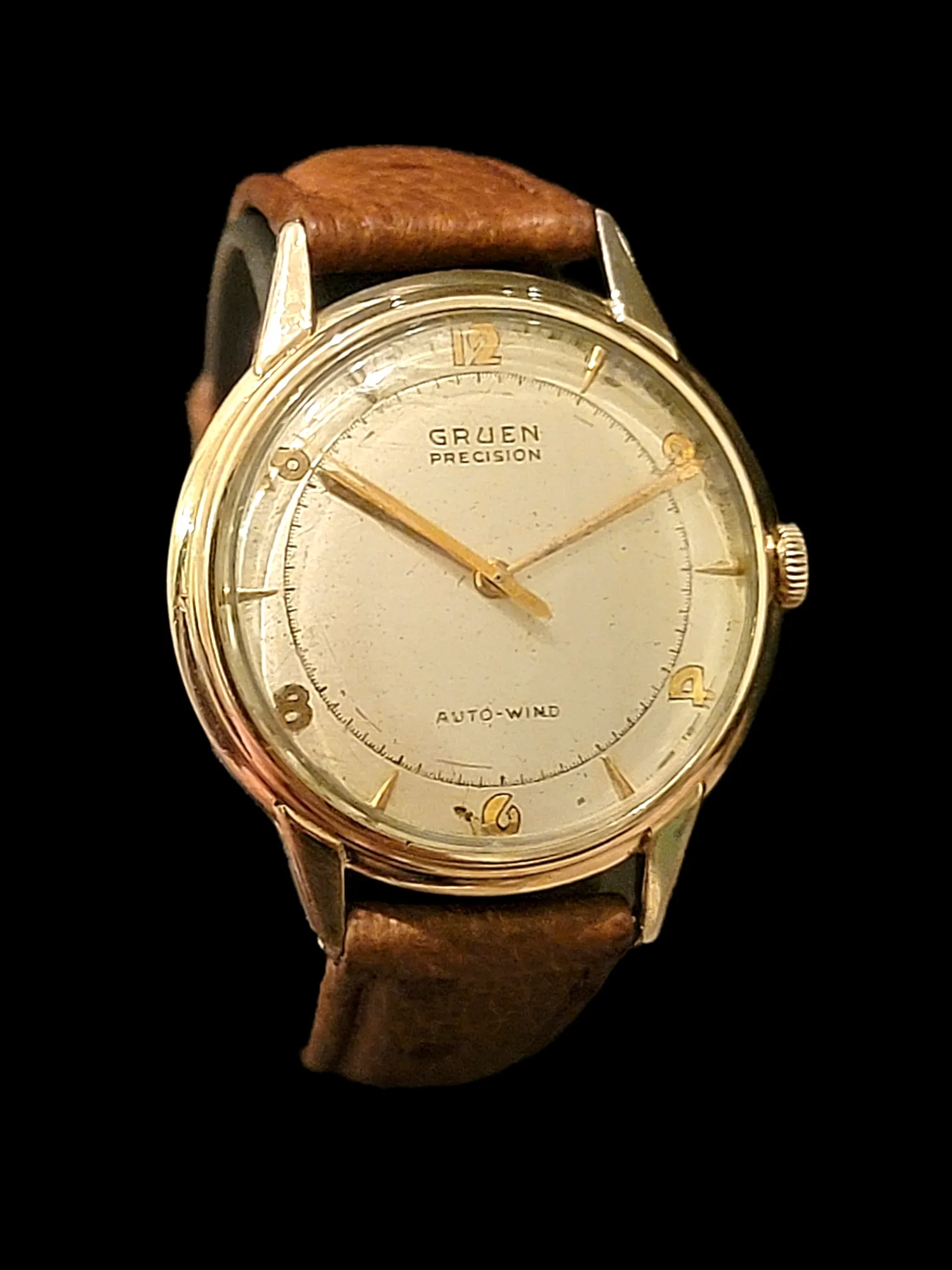 GRUEN Precision Auto-Wind Watch 17 Jewels Bumper Automatic Wristwatch
