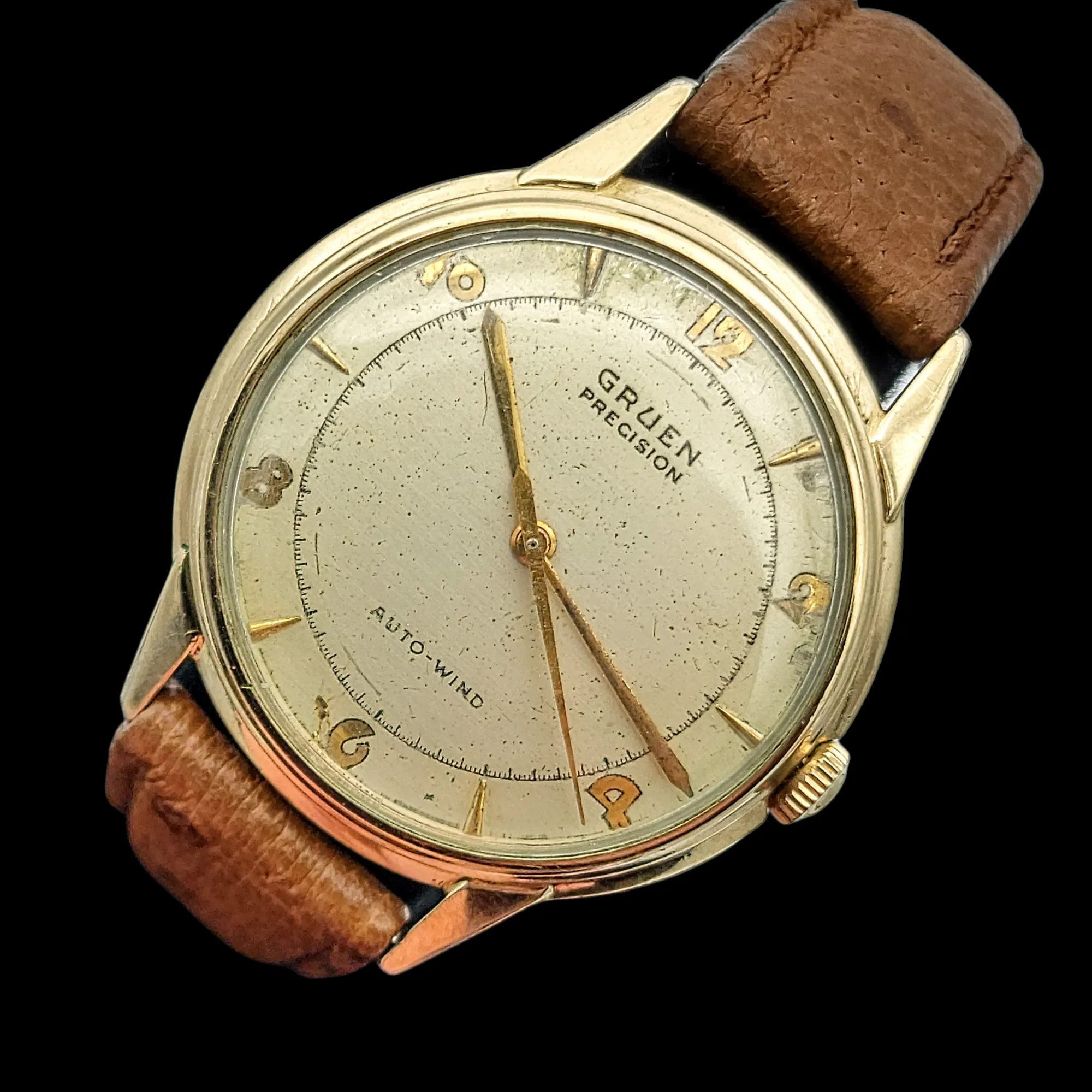 GRUEN Precision Auto-Wind Watch 17 Jewels Bumper Automatic Wristwatch