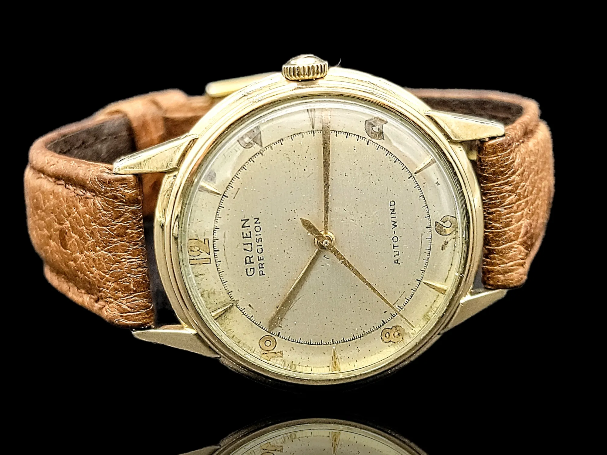 GRUEN Precision Auto-Wind Watch 17 Jewels Bumper Automatic Wristwatch