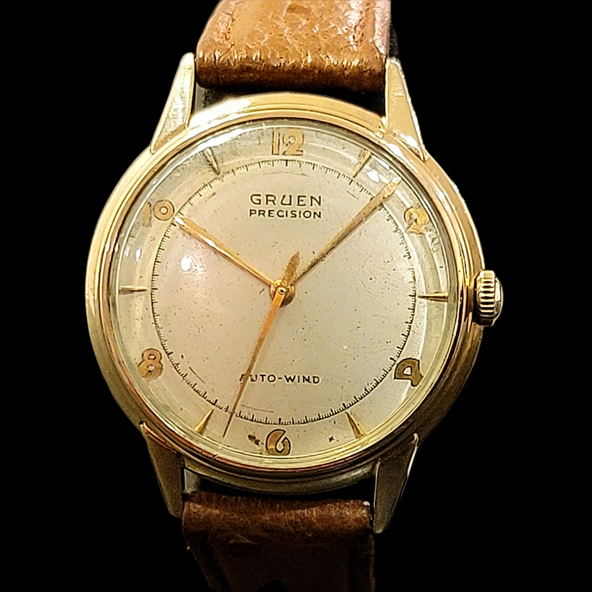GRUEN Precision Auto-Wind Watch 17 Jewels Bumper Automatic Wristwatch