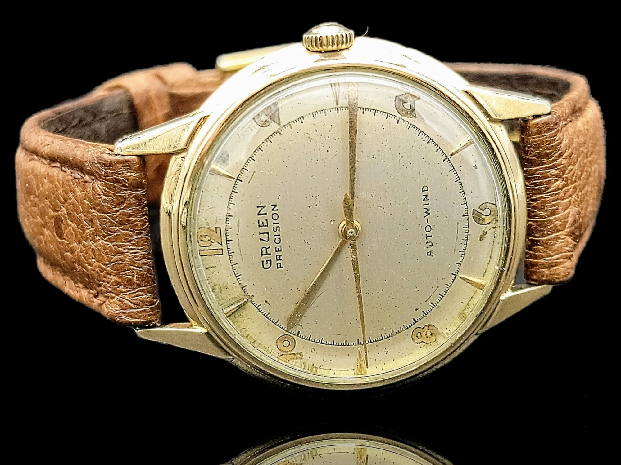 GRUEN Precision Auto-Wind Watch 17 Jewels Bumper Automatic Wristwatch