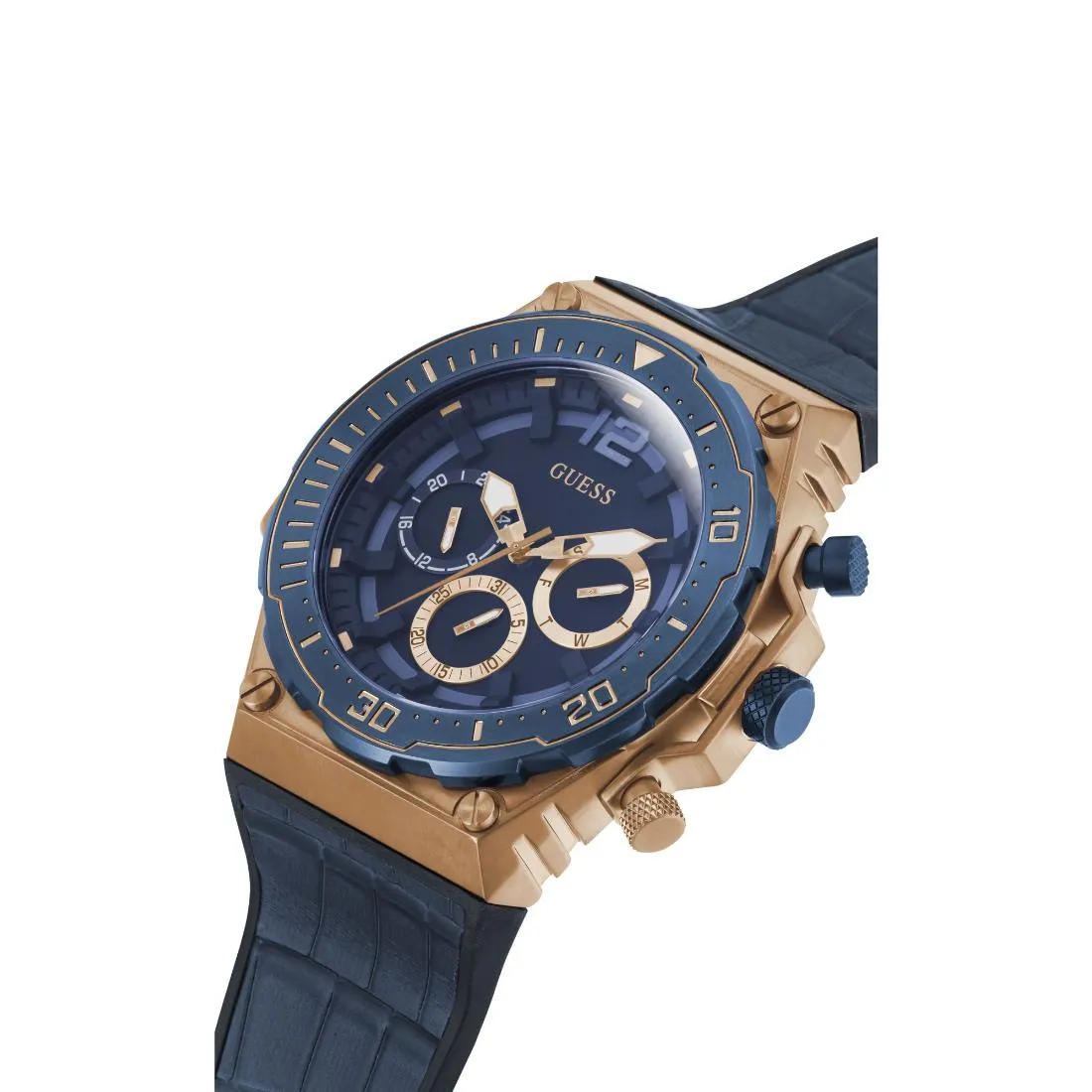 Guess Men 48 mm Blue Dial Analog Watch- GW0326G1