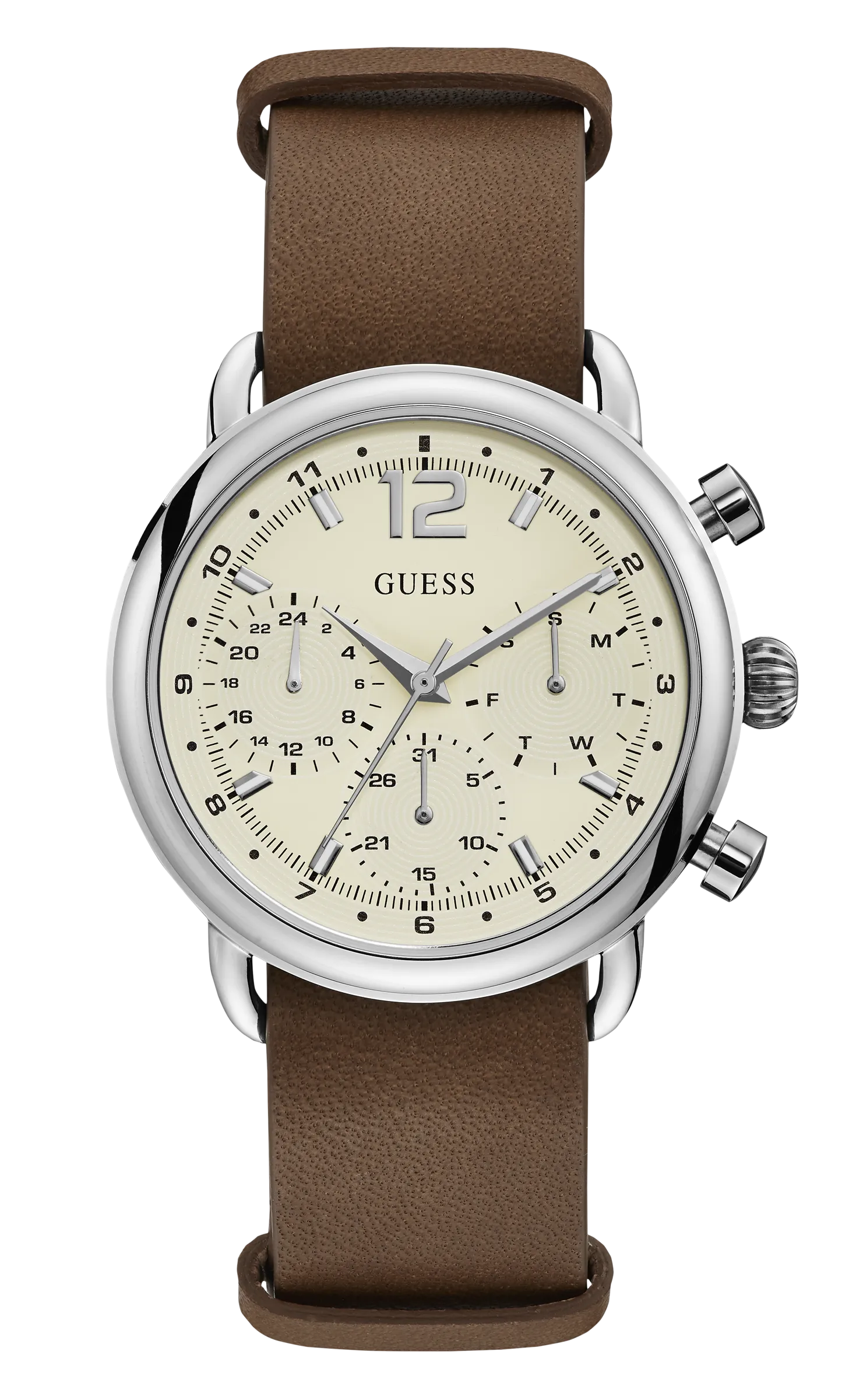 Guess Mens Rose Gold/Brown Chronograph Watch - W1242G1