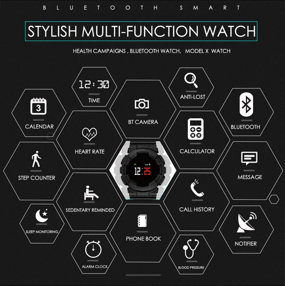 Hangoverr Power X Series Smart Sports Watch - Black