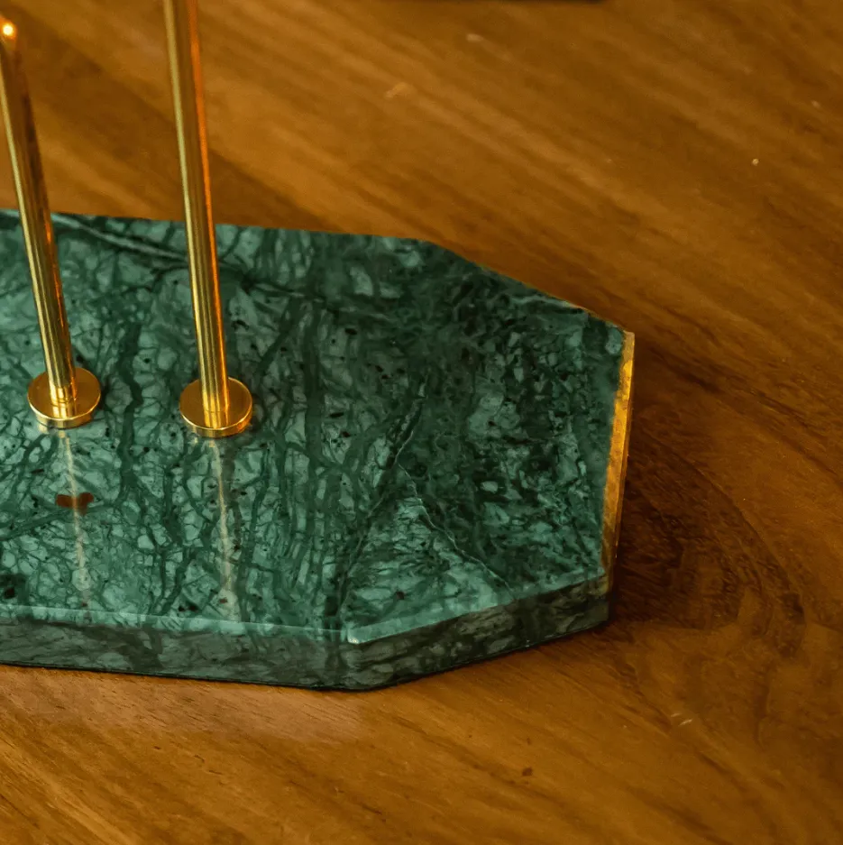 Hexagonal Luxury Watch Stand - Double Cushion - Green