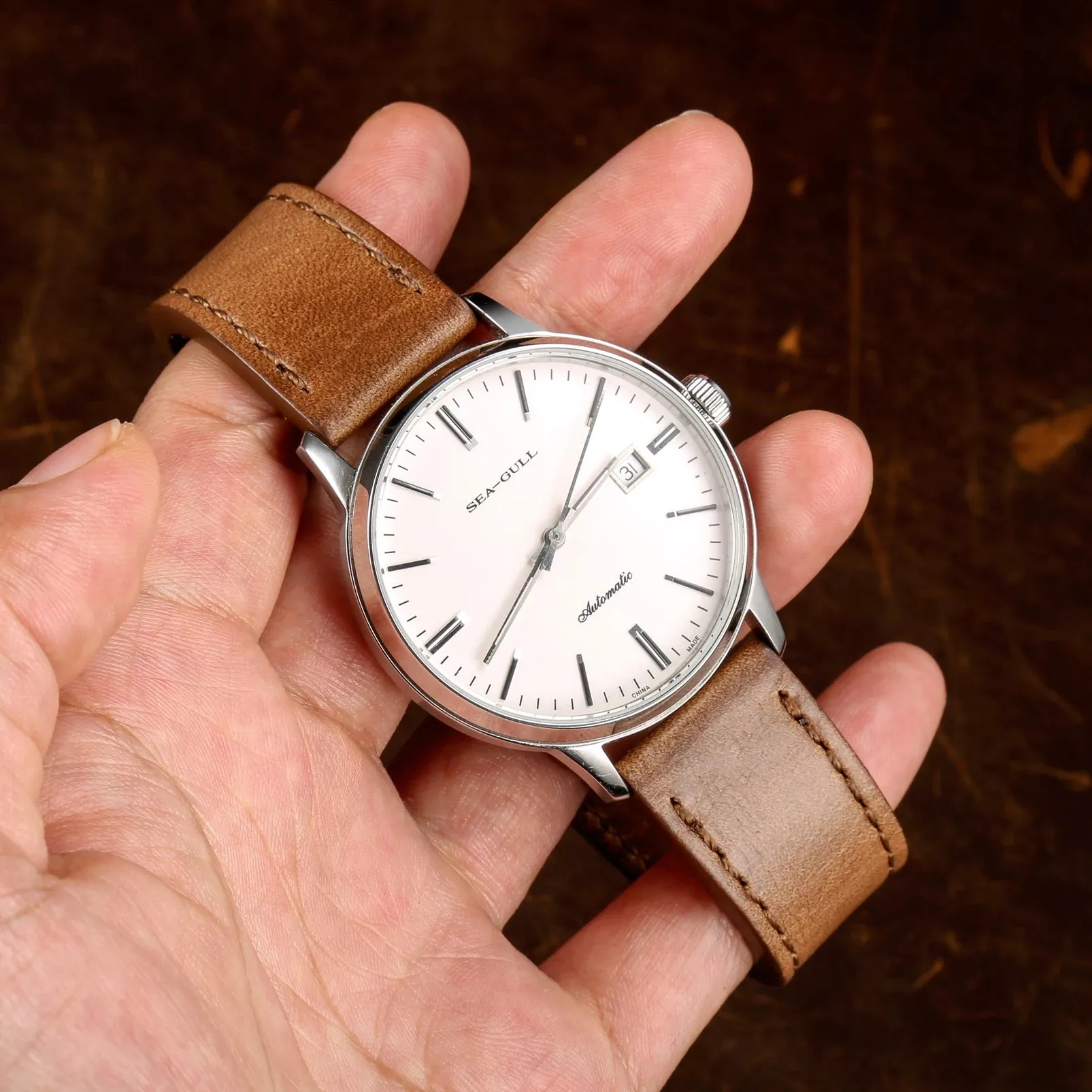 High Quality Horween  Genuine Leather Straps Brown Soft Wrap Handmade Horse Leather Wrist Bands 18mm 20mm 22mm