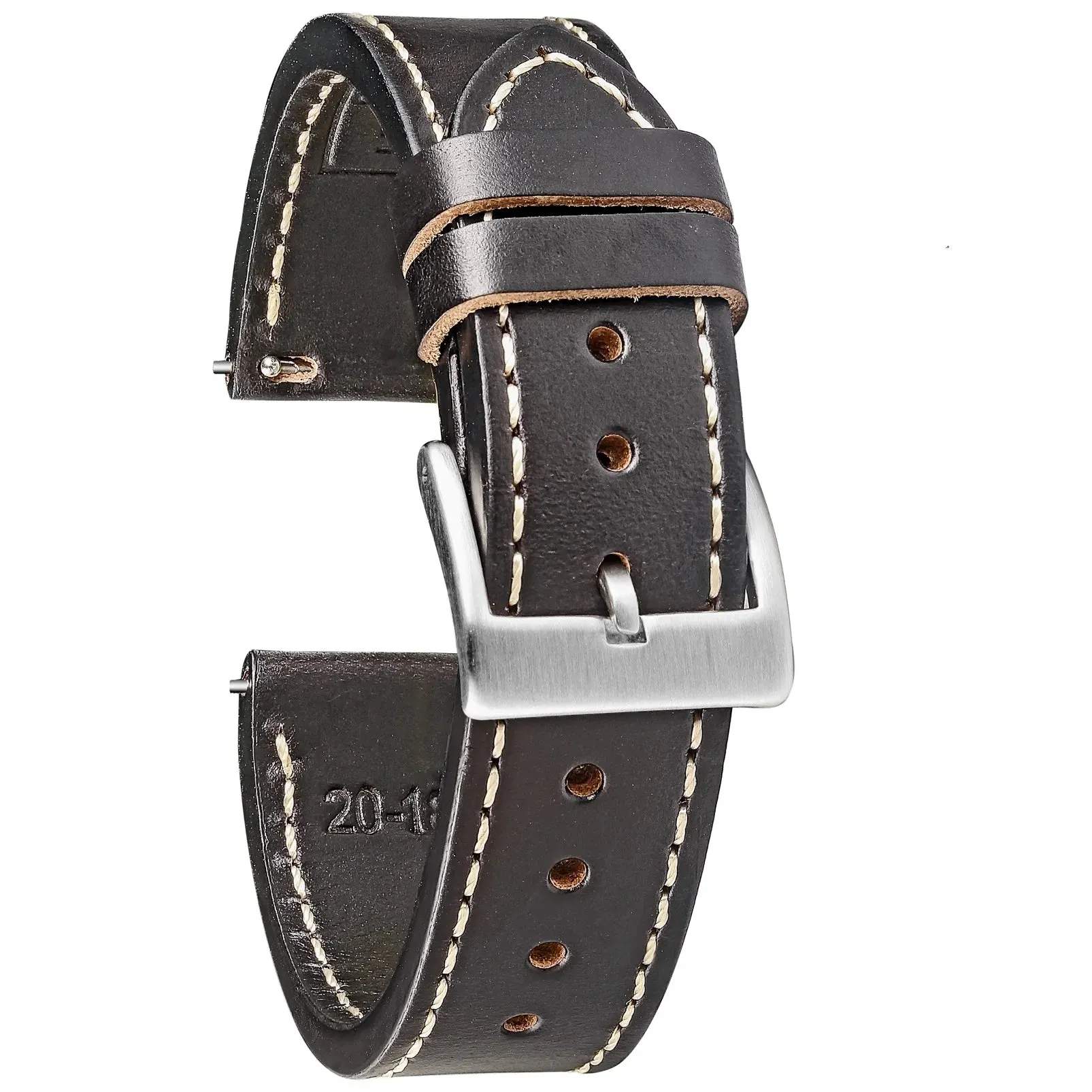 High Quality Horween  Genuine Leather Straps Brown Soft Wrap Handmade Horse Leather Wrist Bands 18mm 20mm 22mm
