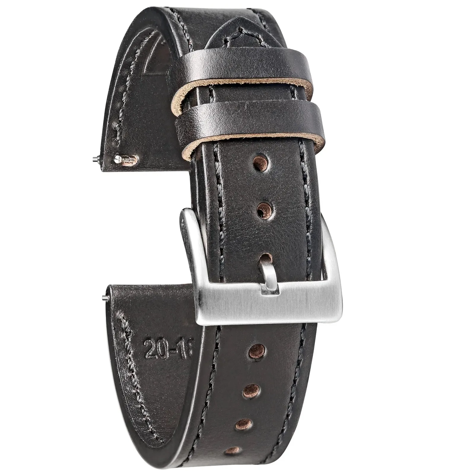 High Quality Horween  Genuine Leather Straps Brown Soft Wrap Handmade Horse Leather Wrist Bands 18mm 20mm 22mm