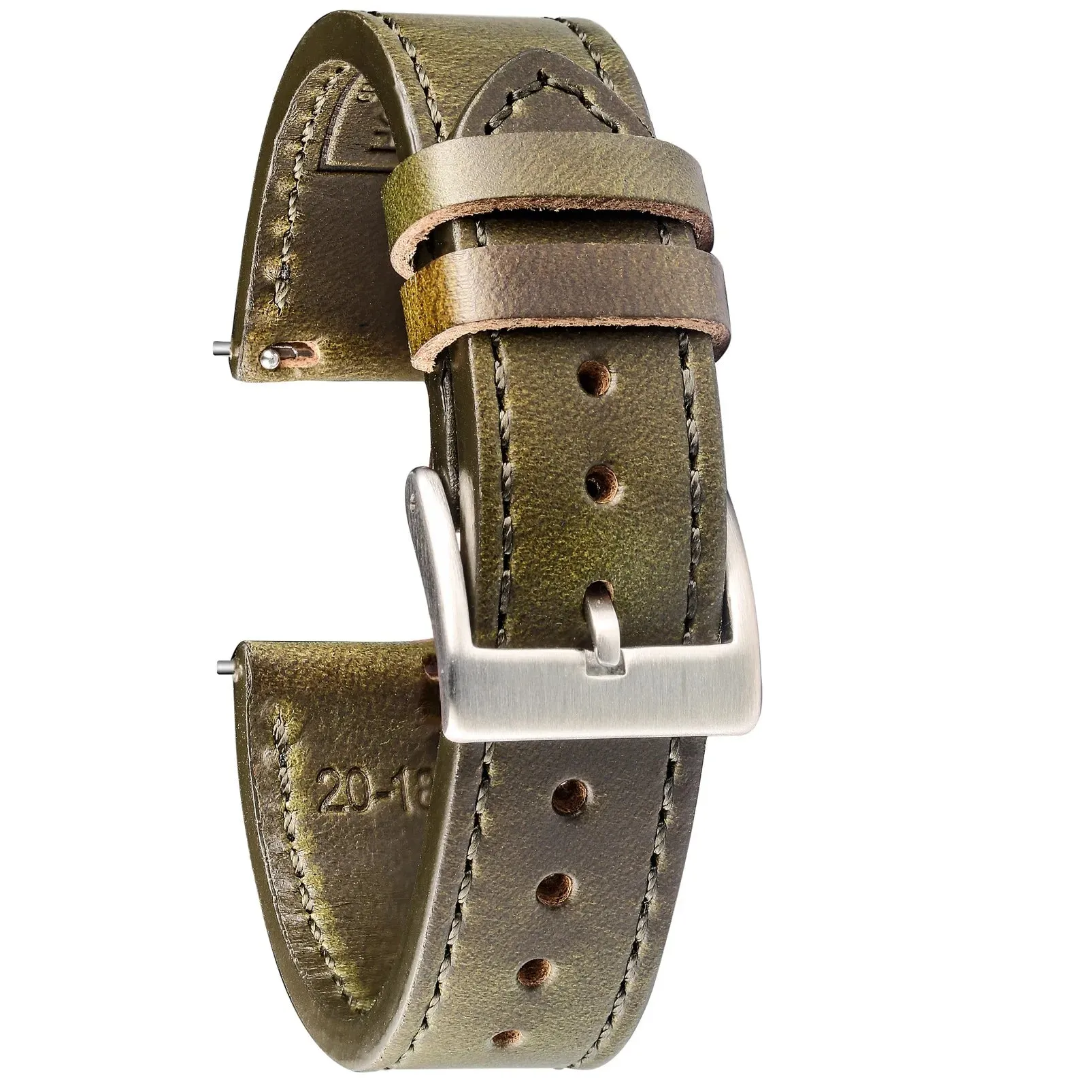 High Quality Horween  Genuine Leather Straps Brown Soft Wrap Handmade Horse Leather Wrist Bands 18mm 20mm 22mm