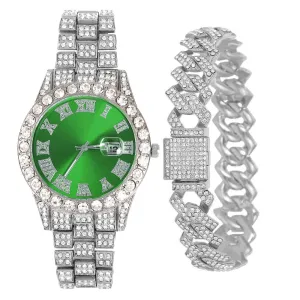 Hip Hop Iced Out Men Women Watch With Bracelet