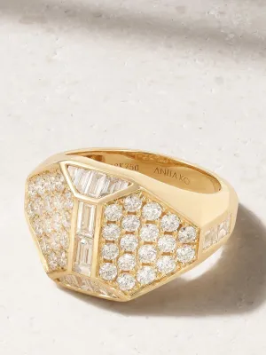 Hive 18kt gold diamond ring