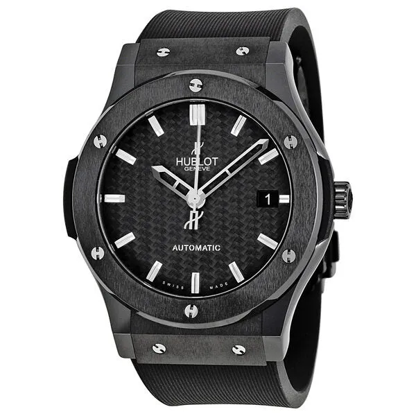 Hublot Classic Fusion Black Carbon Fiber Dial Automatic Black Rubber Men's Watch 511.CM.1770.RX