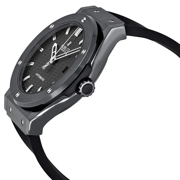 Hublot Classic Fusion Black Carbon Fiber Dial Automatic Black Rubber Men's Watch 511.CM.1770.RX