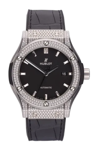 Hublot Classic Fusion Titanium Pavé Stainless steel & Diamonds Unisex Watch