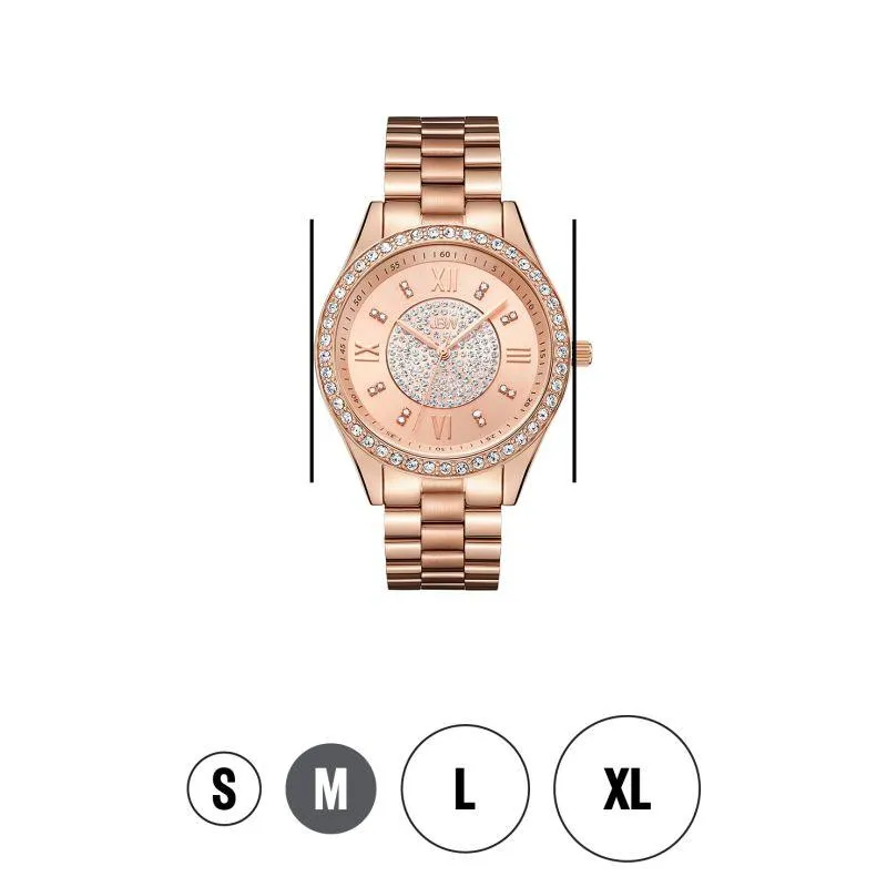 JBW Women's Mondrian Stainless Steel Watch and Bracelet Jewelry Set - 0.16 ctw Diamond - Rose Gold - J6303