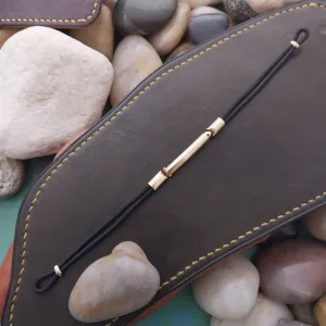 Ladies Long Yellow Gold-Fill Hadley Black Cordette Unused 1950s Cocktail Watch Band