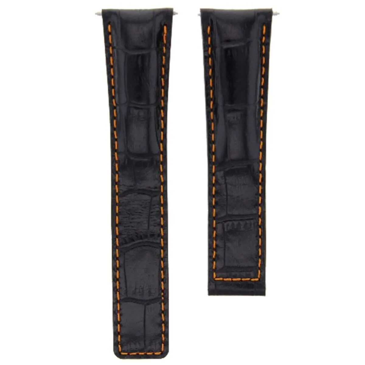 LEATHER BAND STRAP DEPLOYMENT CLASP FOR 22/18 TAG HEUER TARGA FLORIO BLACK OS