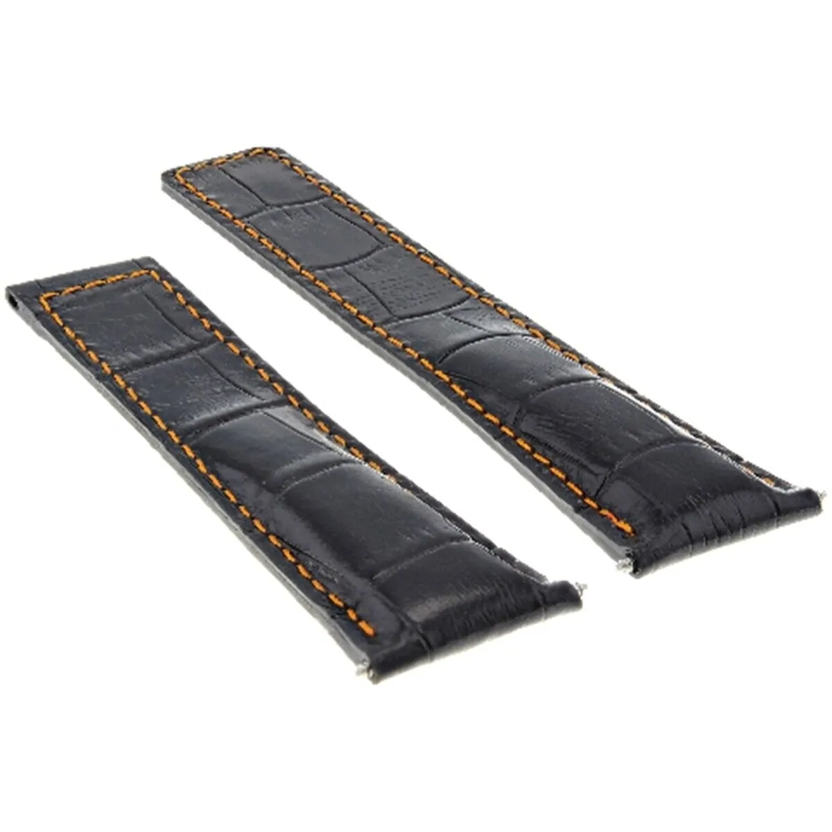 LEATHER BAND STRAP DEPLOYMENT CLASP FOR 22/18 TAG HEUER TARGA FLORIO BLACK OS
