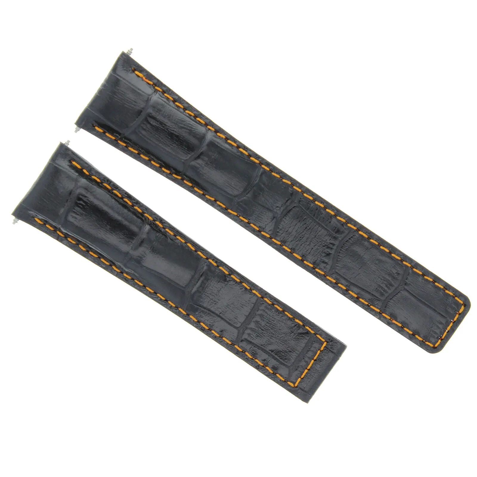 LEATHER BAND STRAP DEPLOYMENT CLASP FOR 22/18 TAG HEUER TARGA FLORIO BLACK OS