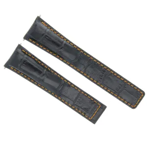 LEATHER BAND STRAP DEPLOYMENT CLASP FOR 22/18 TAG HEUER TARGA FLORIO BLACK OS