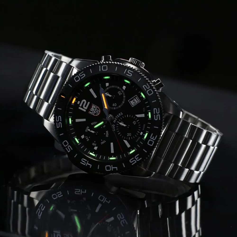 Luminox Mens Black Dial Silver Stainless Steel Band Ronda Z60 Watch - XS.3142