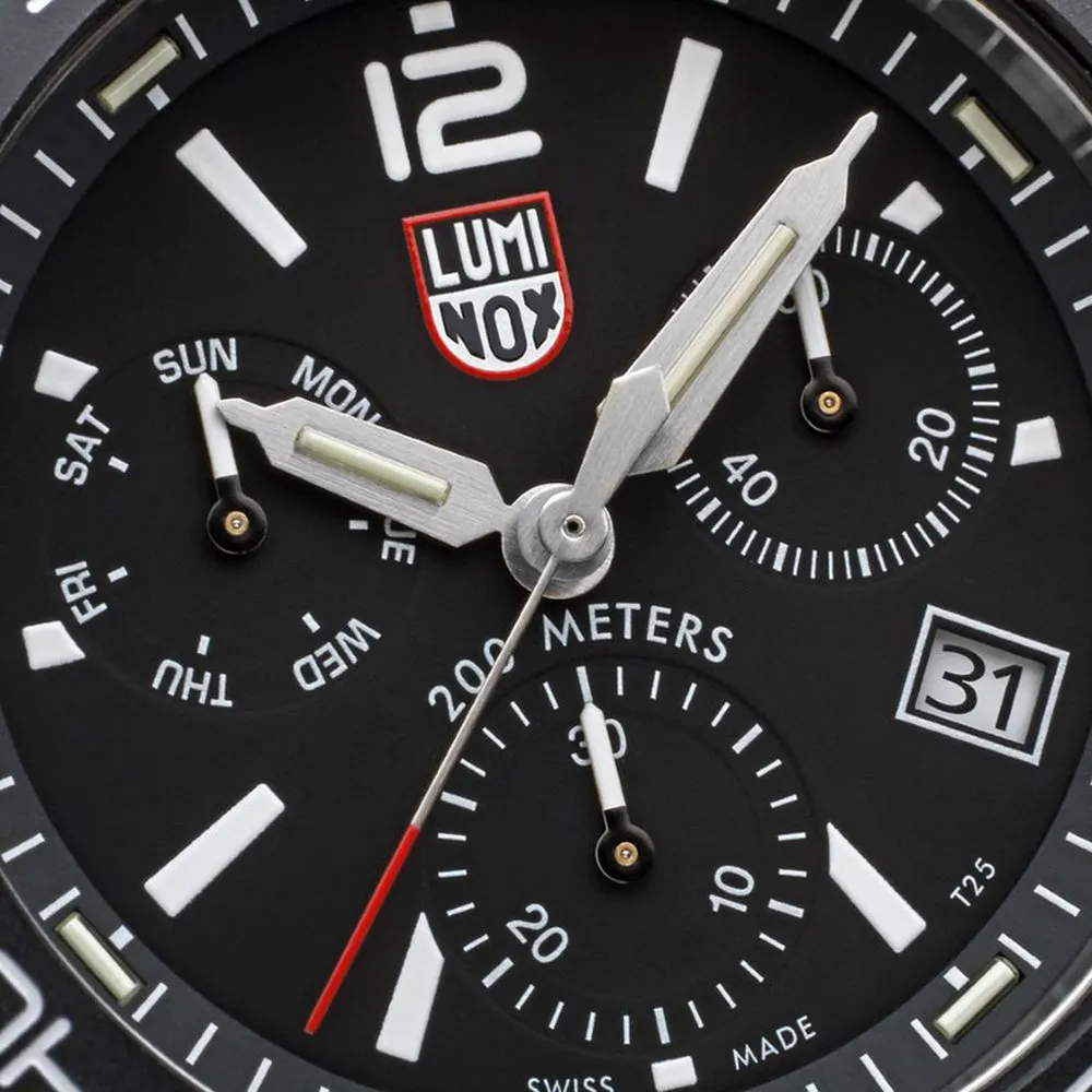 Luminox Mens Black Dial Silver Stainless Steel Band Ronda Z60 Watch - XS.3142