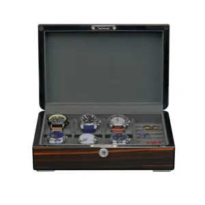 Luxury 6 Slots Watch Display Box and Jewelry Organizer