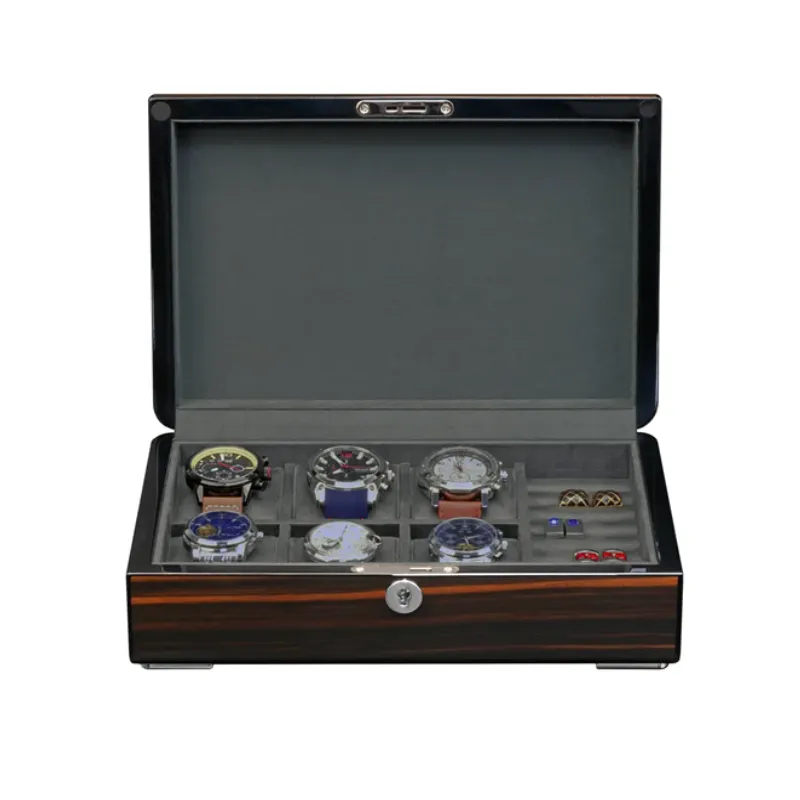 Luxury 6 Slots Watch Display Box and Jewelry Organizer