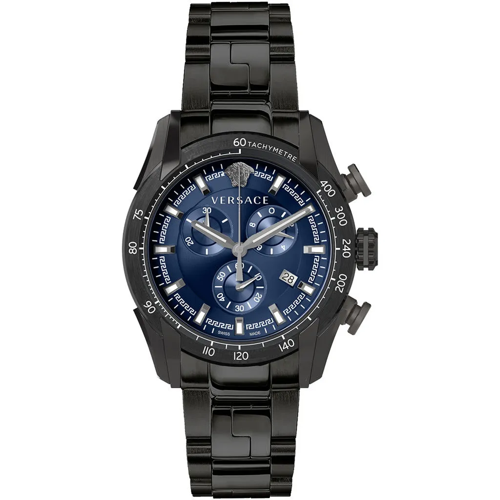 Luxury Black Stainless Steel Chronograph Watch for Men
