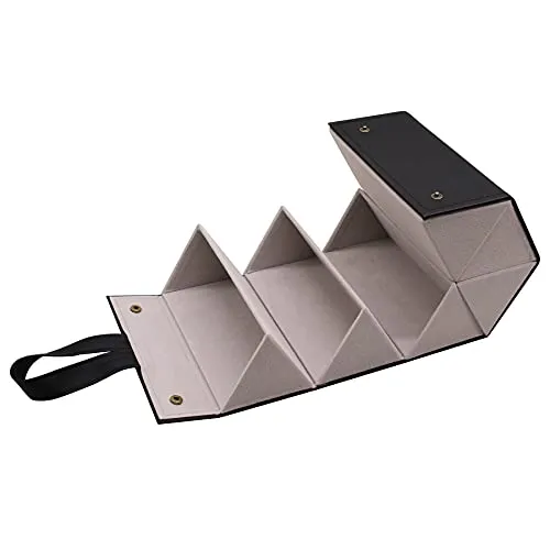 MAFENLY six sunglasses storage box, 6 sockets pu foldable glasses display box (6pack XXL BLACK)