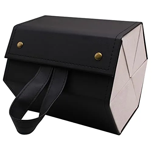 MAFENLY six sunglasses storage box, 6 sockets pu foldable glasses display box (6pack XXL BLACK)