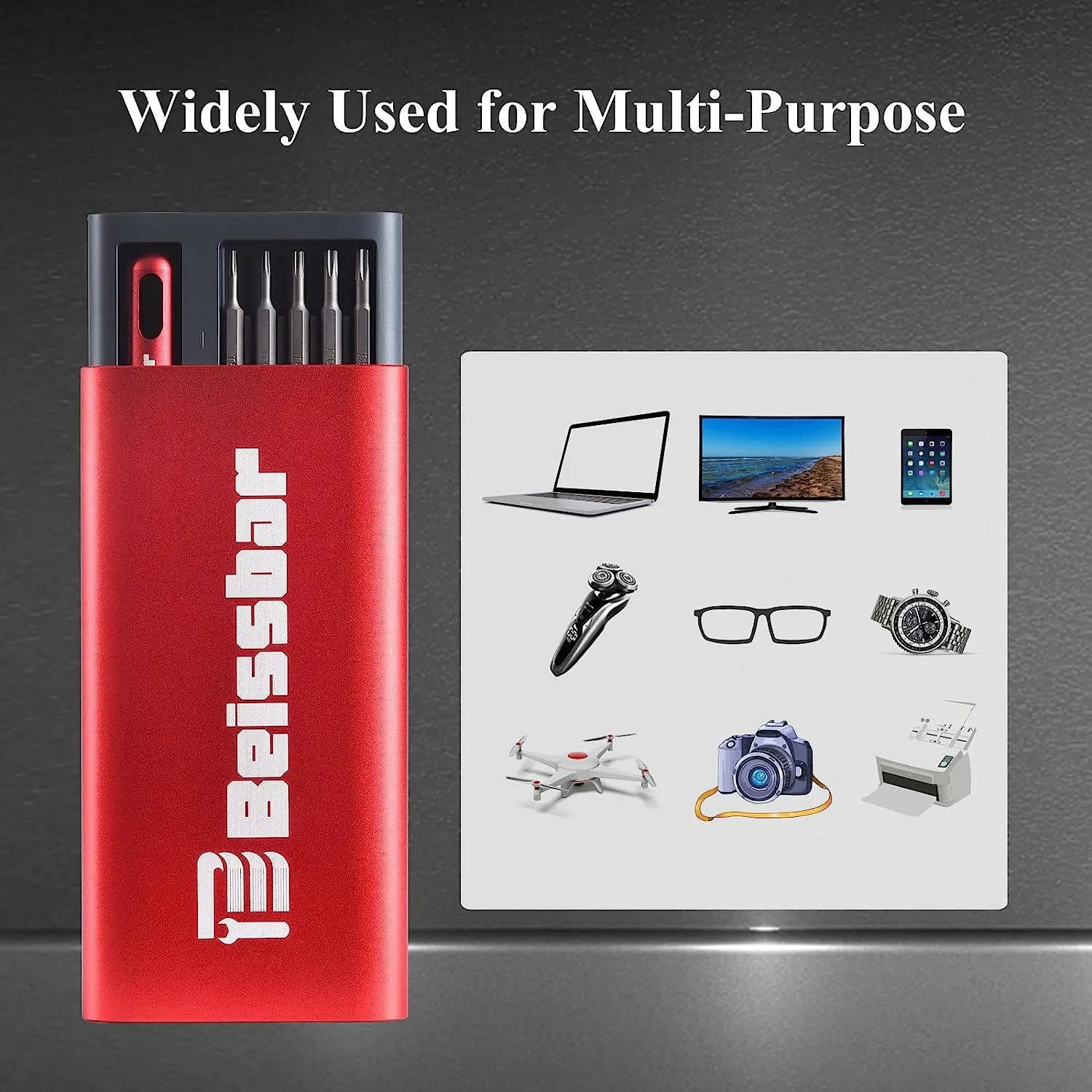 Magnetic precision screwdriver bit set - Red Durable S2 Steel 31in1 Mini Portable Screwdriver Set Small Bit Holder for Impact Driver Repair Tool Kit for Laptop, PC, Watch, Glasses, Phone, Electronics
