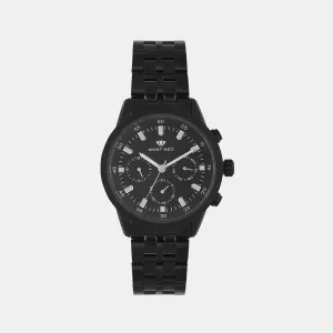 Men Black Chronograph Stainless Steel Watch 1030M-M4404