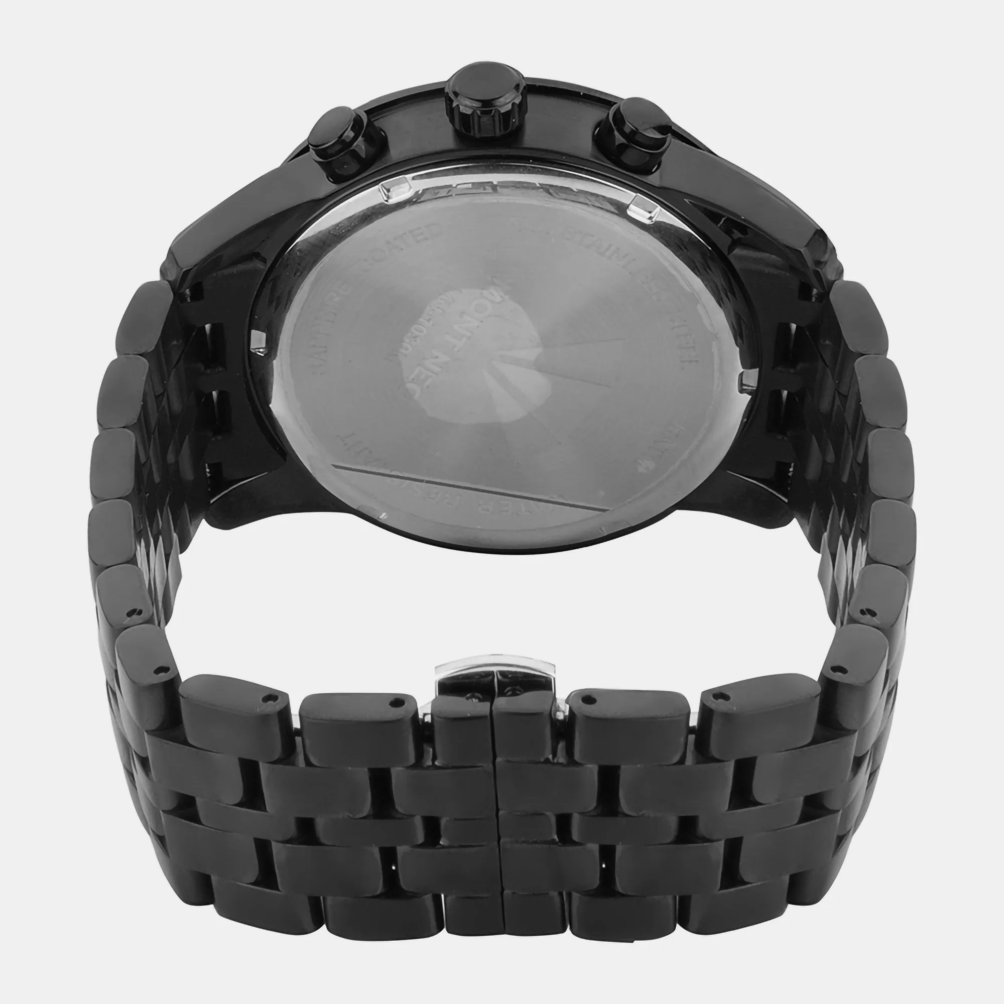 Men Black Chronograph Stainless Steel Watch 1030M-M4404