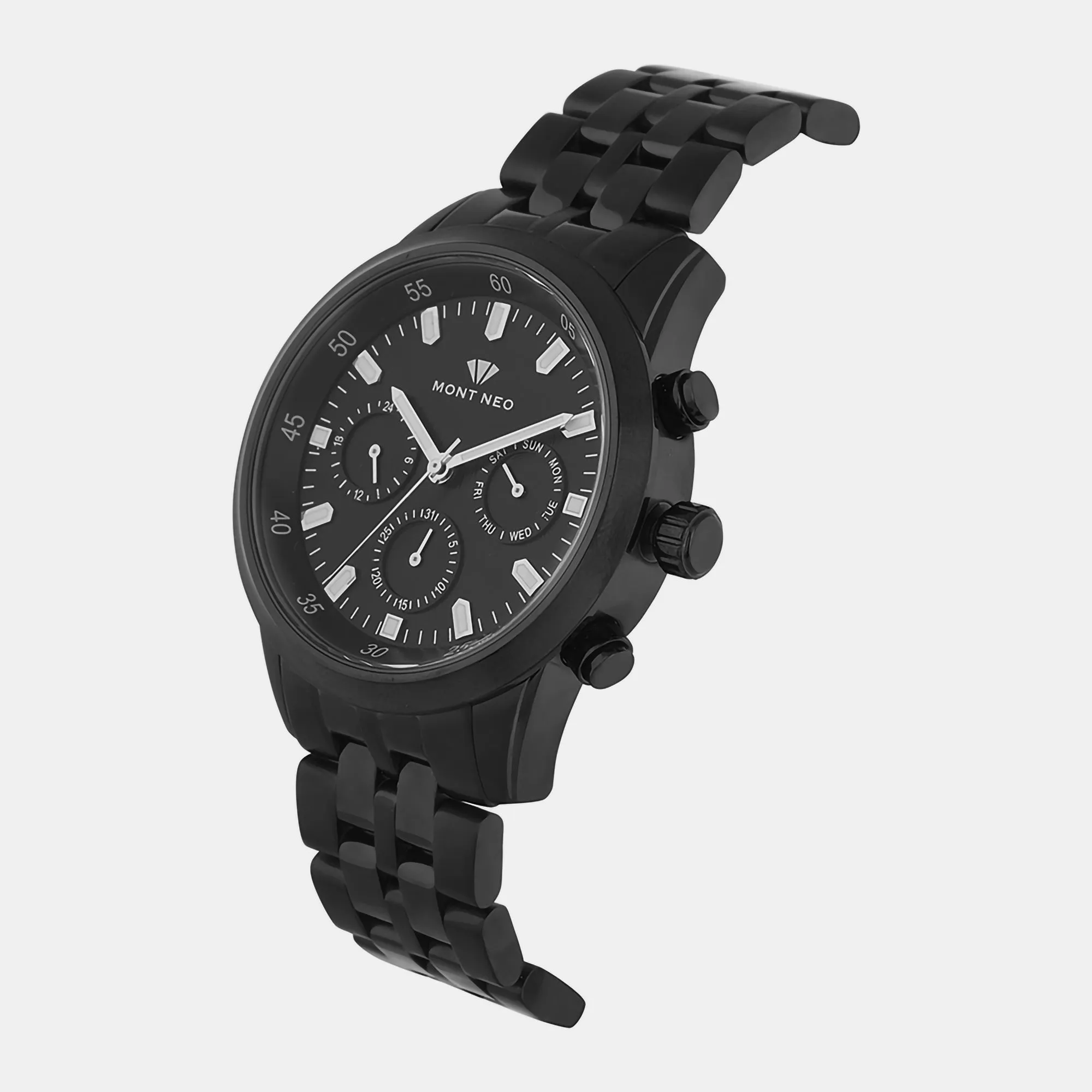 Men Black Chronograph Stainless Steel Watch 1030M-M4404