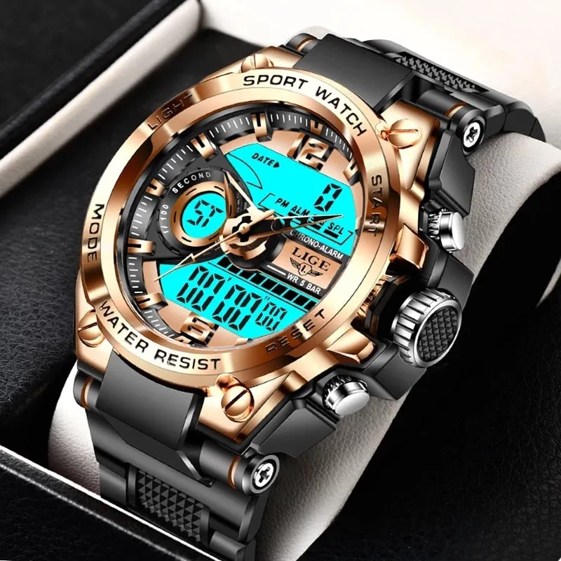 Men Digital Watch Shock Military Sport Waterproof Wristwatch