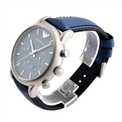 Men's AR1969 Chronograph Blue Leather Watch