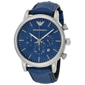 Men's AR1969 Chronograph Blue Leather Watch
