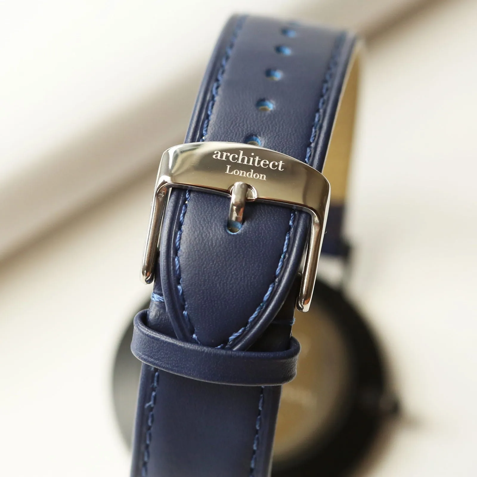 Men's Handwriting Engraved Watch - Architect Zephyr   Admiral Blue