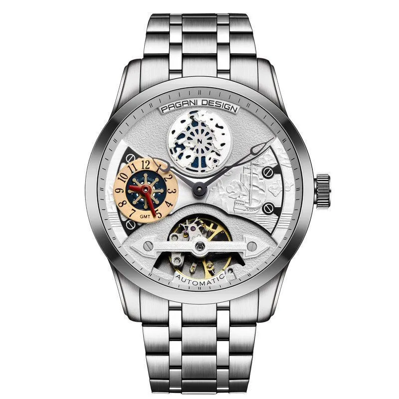 Men's Mechanical 30M Waterproof Butterfly Double Snap Buckle Watches