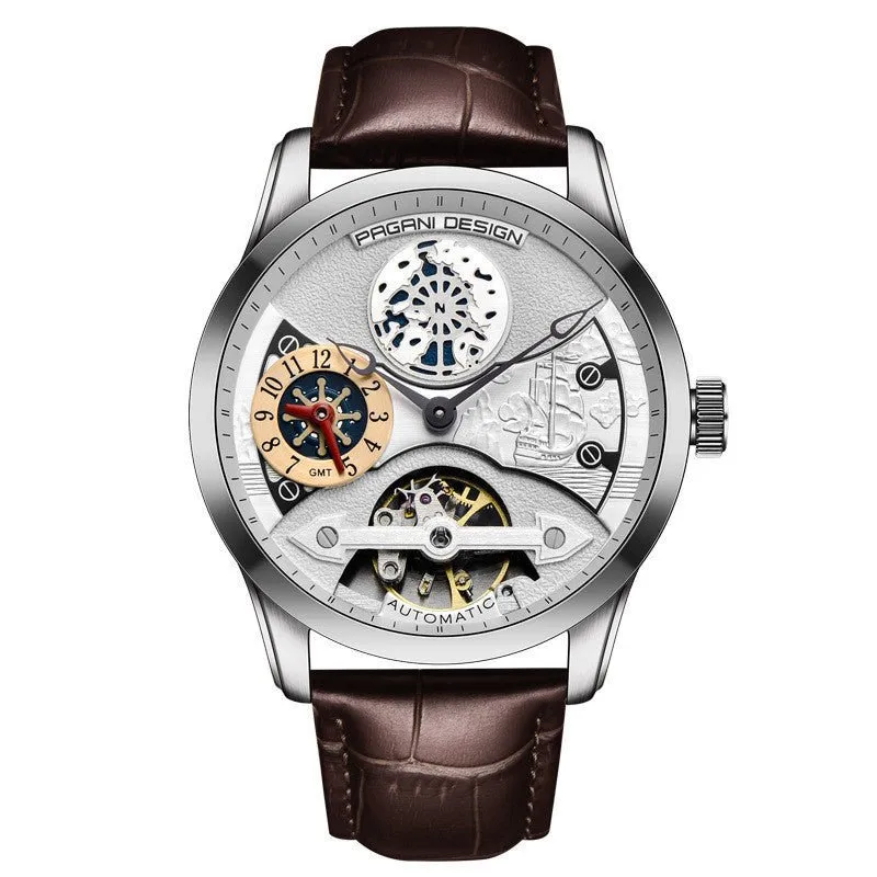 Men's Mechanical 30M Waterproof Butterfly Double Snap Buckle Watches