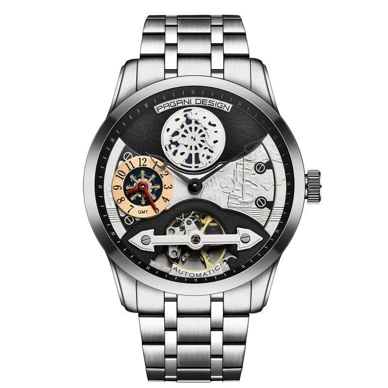 Men's Mechanical 30M Waterproof Butterfly Double Snap Buckle Watches