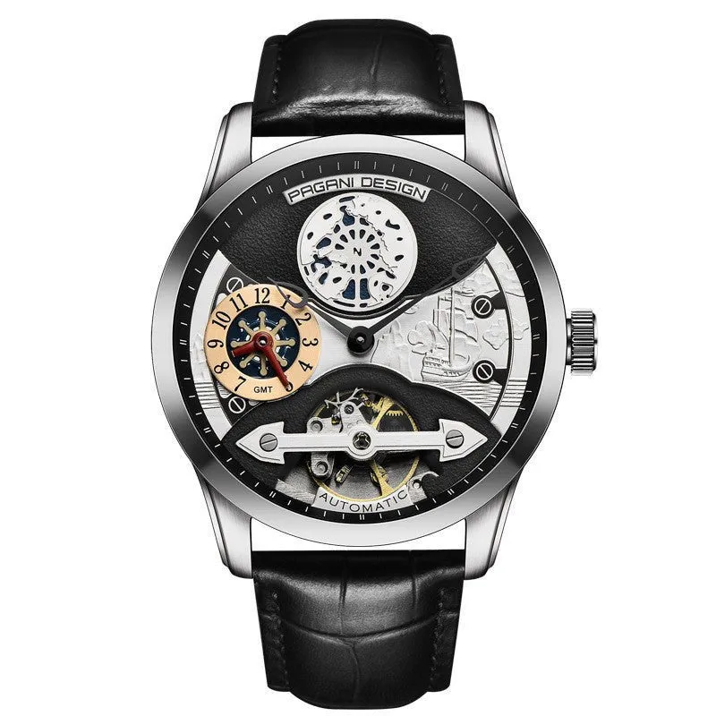 Men's Mechanical 30M Waterproof Butterfly Double Snap Buckle Watches