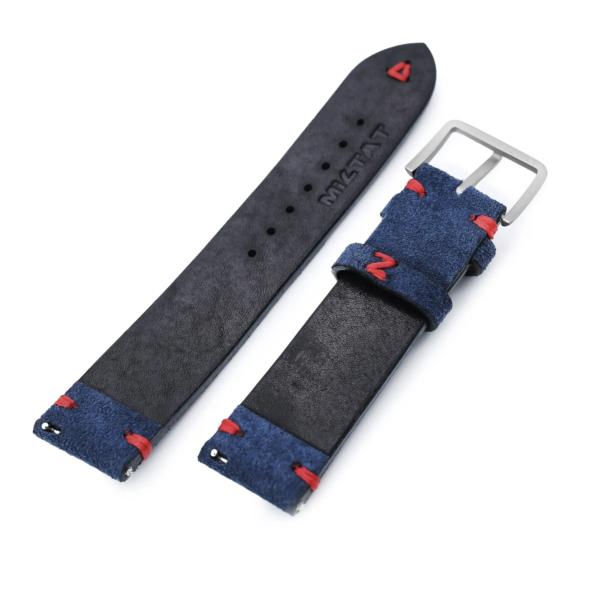 MiLTAT Blue Nubuck, Quick Release, Red St. Sandblasted