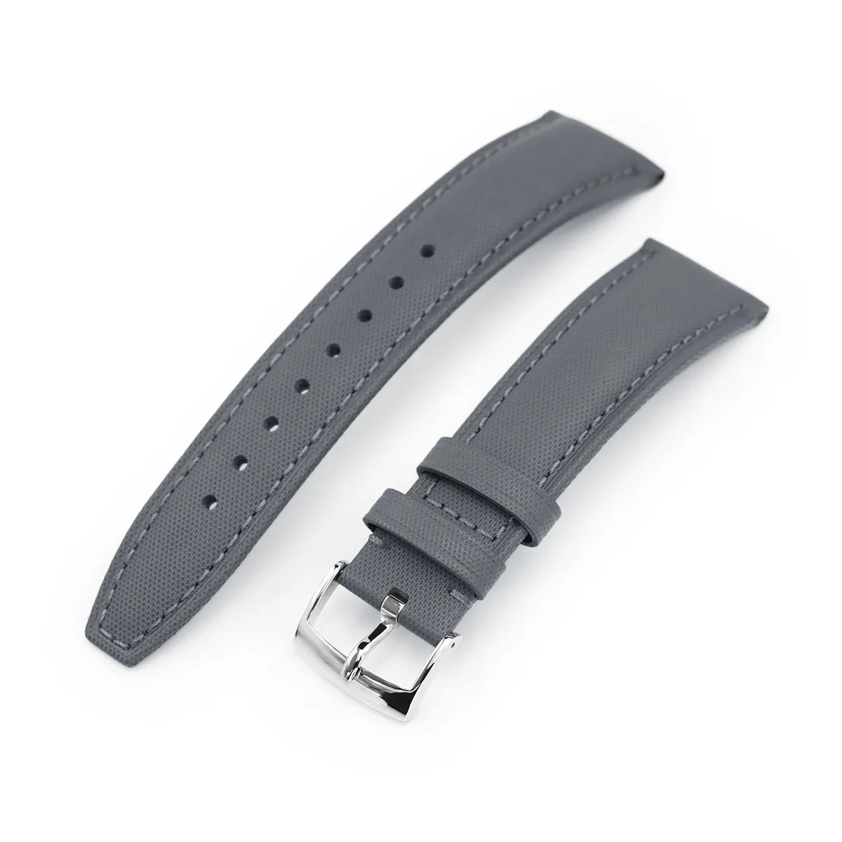 MiLTAT Grey Woven Texture, Grey Stitching, Polished