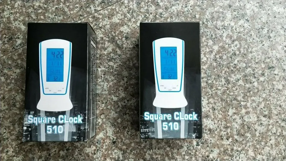 Mini Small Alarm Clock LED Luminous Music Alarm Clock Mute Lazy Electronic Clock with Temperature Alarm Clock