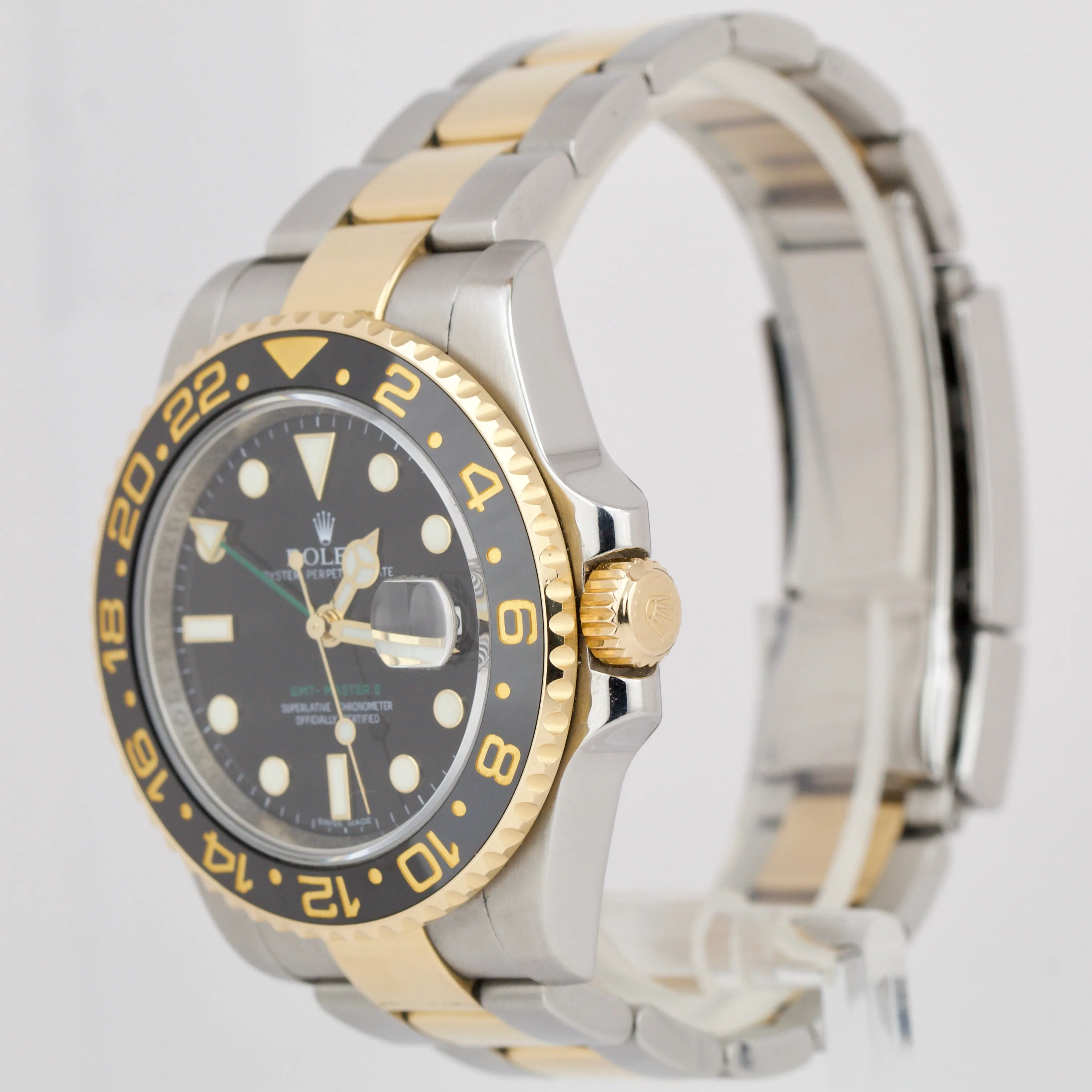 MINT 2016 PAPERS Rolex GMT-Master II Ceramic 18K Gold Steel 40mm 116713 BOX