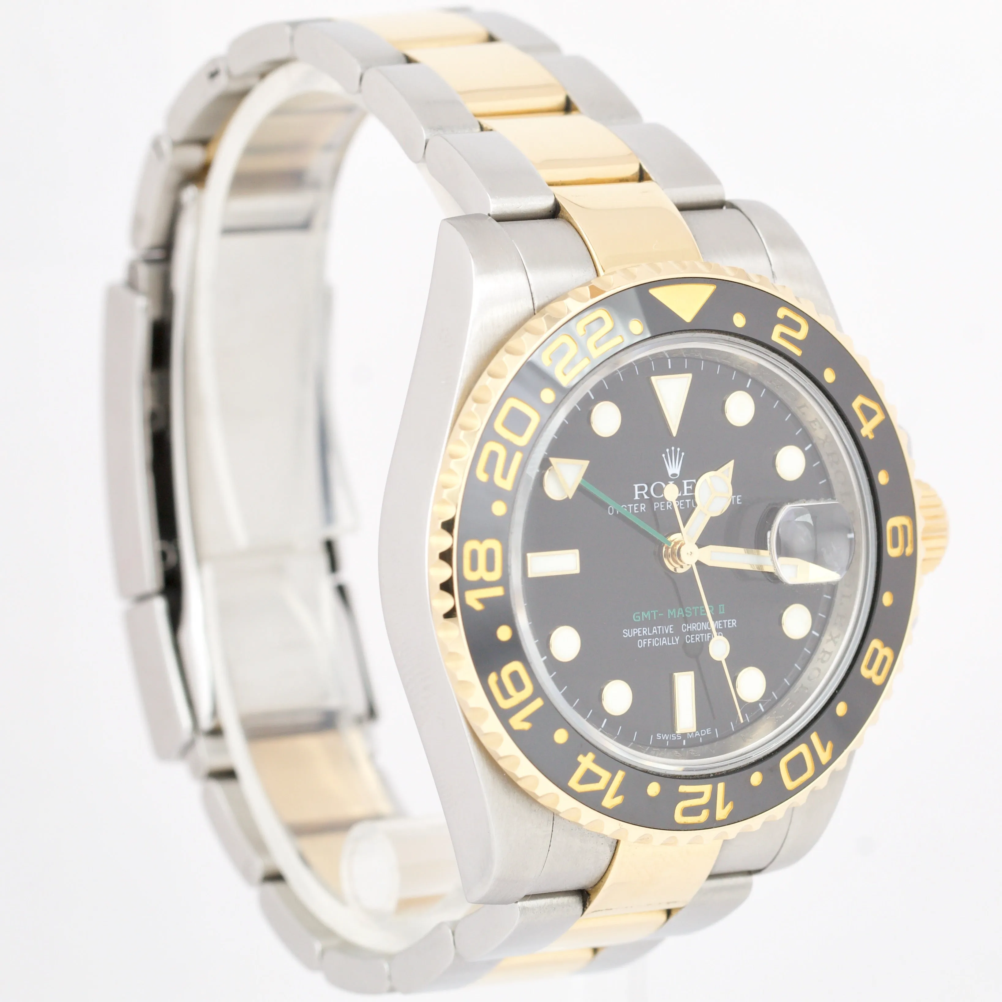MINT 2016 PAPERS Rolex GMT-Master II Ceramic 18K Gold Steel 40mm 116713 BOX