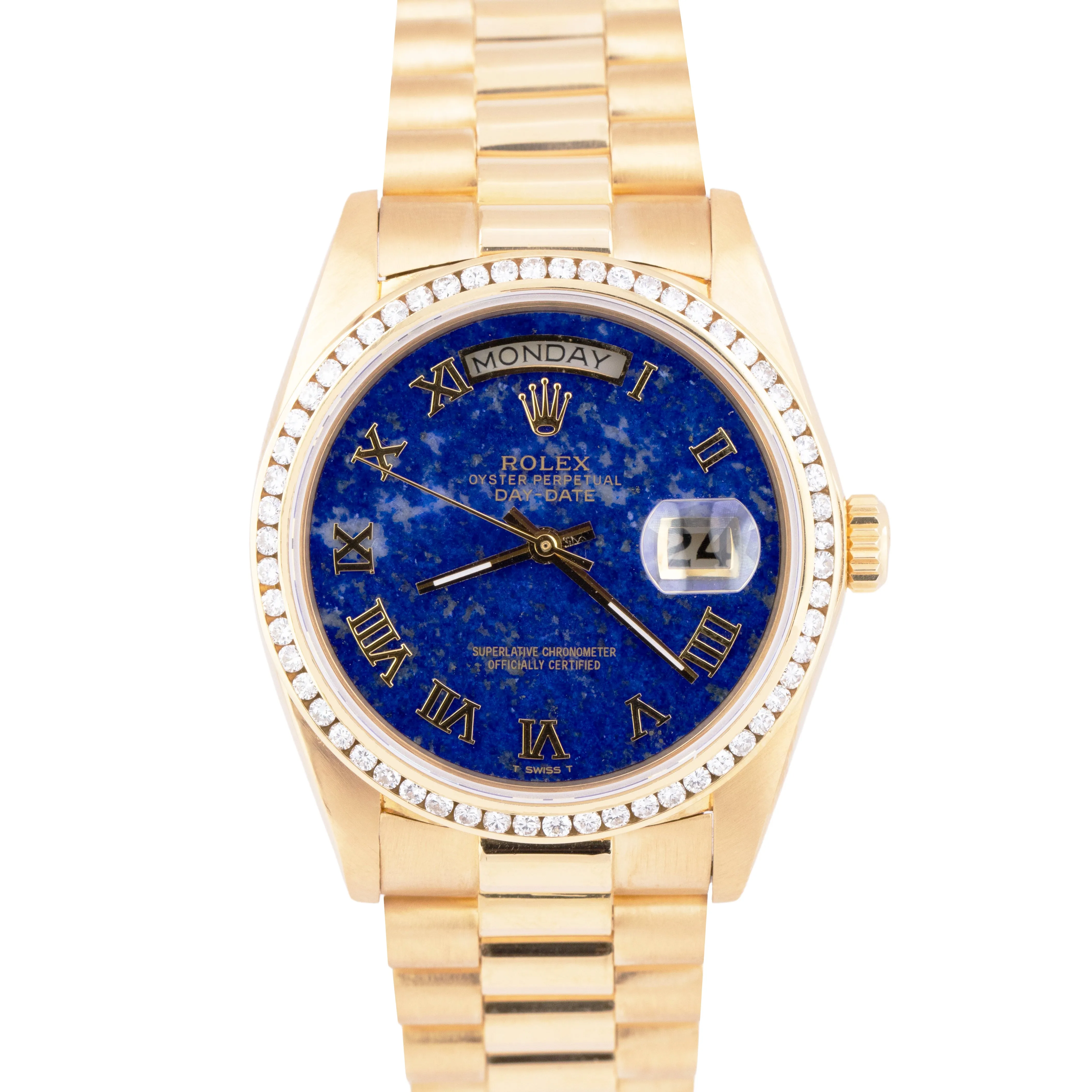 MINT PAPERS Rolex Day-Date President LAPIS 36mm 18K Yellow Gold Watch 18038 B P